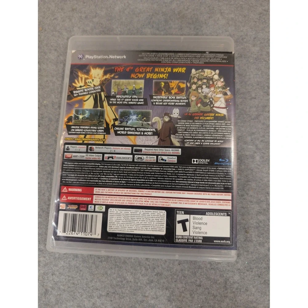Naruto Shippuden Ultimate Ninja Storm 3 Sony PlayStation 3 PS3 Fighting Game